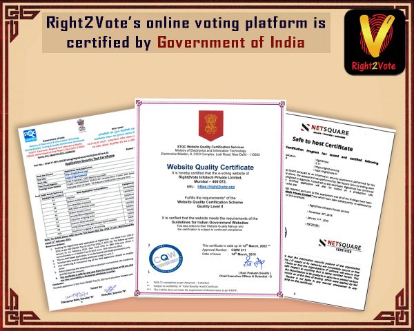 GovtOfIndia Certification – Right2Vote